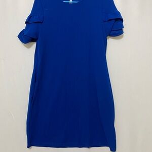 First Love Blue Ruffled Puff Sleeve Mini Dress